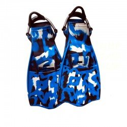 Aquatec Rubber Fins - Camo Blue